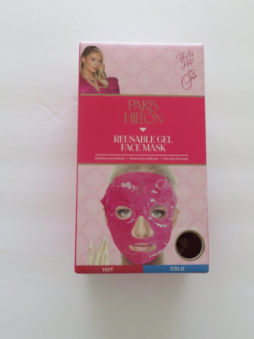 (#139) 1 Paris Hilton Pink Reusable Hot-Cold Gel Bead Face Mask